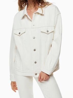 Denim Forum Ali Jacket Women’s Size XXS Bone White Organic Cotton Aritzia Coat